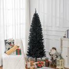 6FT Pencil Christmas Tree, Artificial Christmas Tree with Automatic Open for Home Party, Black Multi Market World Inc.