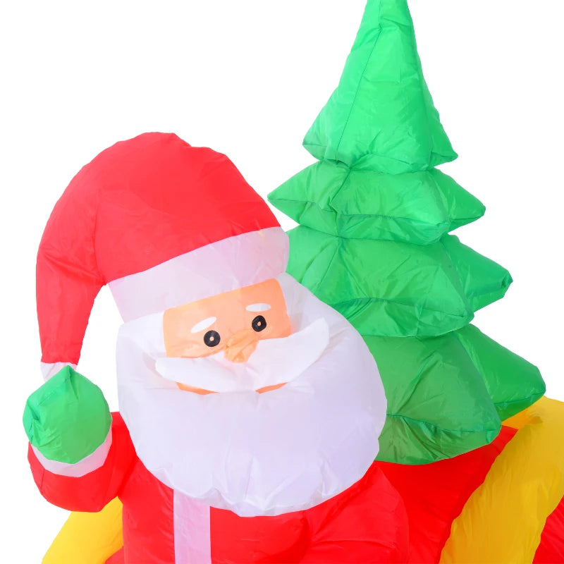 7' Inflatable Christmas Santa in Sleigh Reindeer LED Lighted Decoration Multi Market World Inc.