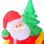 7' Inflatable Christmas Santa in Sleigh Reindeer LED Lighted Decoration Multi Market World Inc.