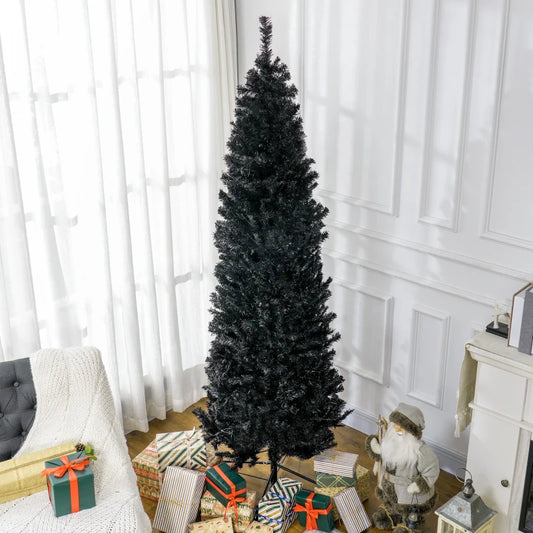 7FT Christmas Tree, Artificial Christmas Tree, Black