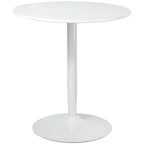 Modern Kitchen Table for 2, Round Dining Table with Steel Base for Living Room, Dining Room, White Multi Market World Inc.