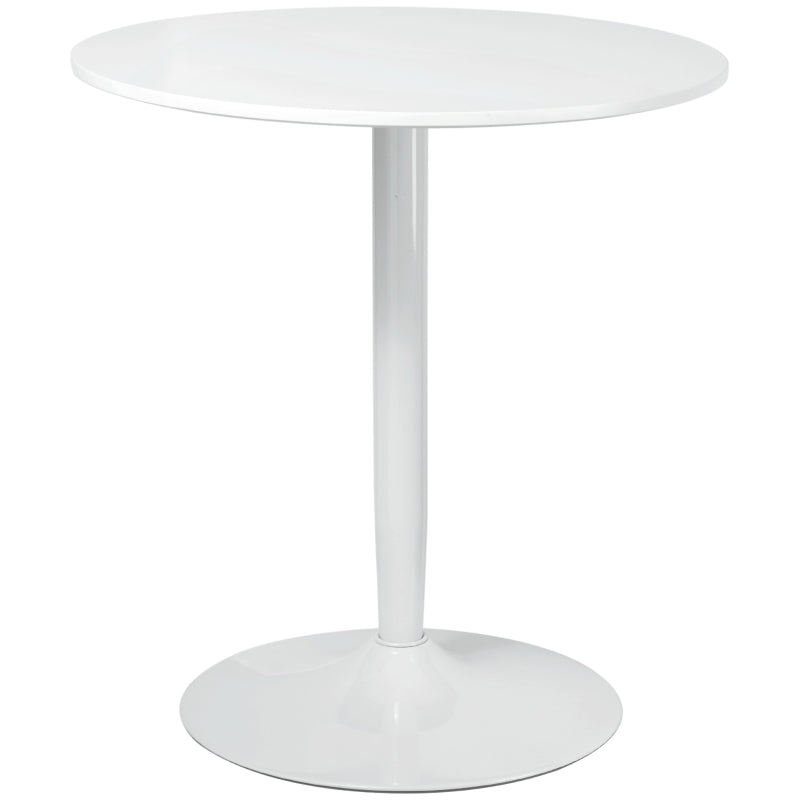 Modern Kitchen Table for 2, Round Dining Table with Steel Base for Living Room, Dining Room, White Multi Market World Inc.