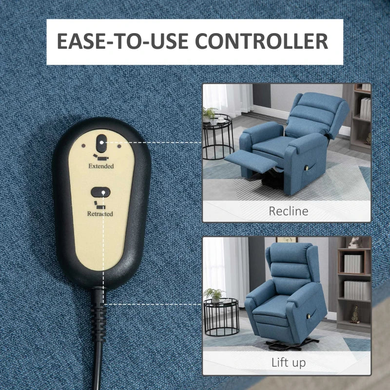 Lift Chair for Elderly, Power Chair Recliner with Footrest, Remote Control, Side Pockets for Living Room, Blue Multi Market World Inc.