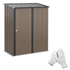 5' x 3' Outdoor Storage Shed, Steel Garden Shed with Single Lockable Door, Tool Storage Shed for Backyard, Brown Multi Market World Inc.