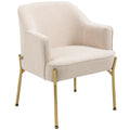 Fabric Armchair, Modern Accent Chair with Metal Legs for Living Room, Bedroom, Home Office, Cream White Multi Market World Inc.