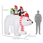 7ft Christmas Decoration with Polar Bear and Two Penguins Inflatable Santa Decor Easy Set-Up Blow UP Decoration for Holiday Yard Multi Market World Inc.
