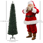 6FT Artificial Christmas Tree Xmas Pencil Tree Holiday Home Indoor Decoration with Foldable Black Stand for Party, Green Multi Market World Inc.