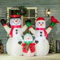 8ft Inflatable Christmas Snowman Family with A Red Bird, Blow-Up Outdoor LED Yard Display for Lawn Garden Party Multi Market World Inc.