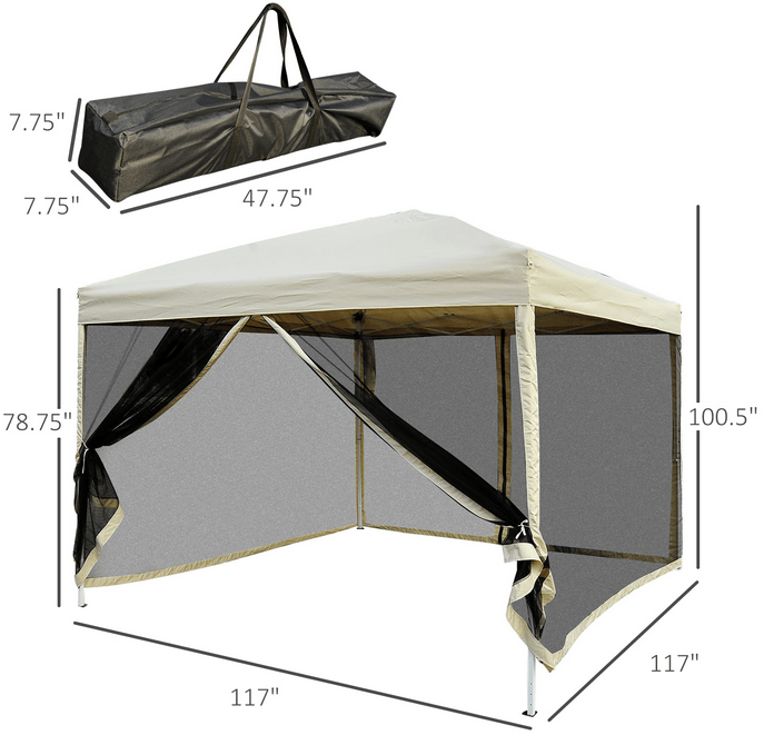 Pop Up Canopy Tent with Mesh Side Walls - Multi Market World Inc.